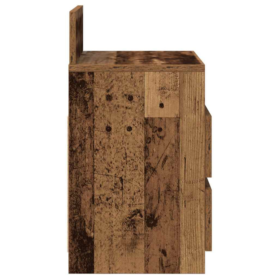 Nachtkastjes 2 st met 2 lades 40x33x60 cm oud houtkleurig