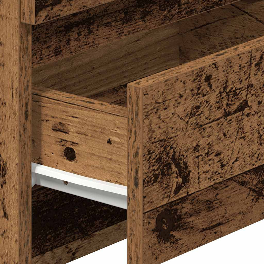 Nachtkastjes 2 st met 2 lades 40x33x60 cm oud houtkleurig