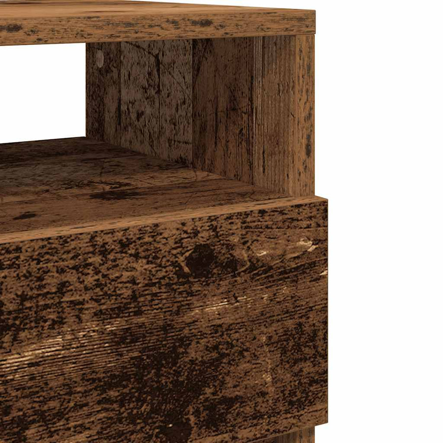 Nachtkastjes 2 st met 2 lades 40x33x60 cm oud houtkleurig