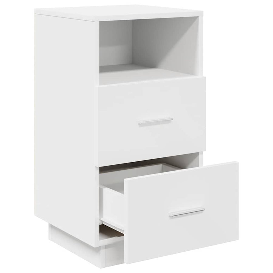 Nachtkastje met 2 lades 36x36x68 cm wit