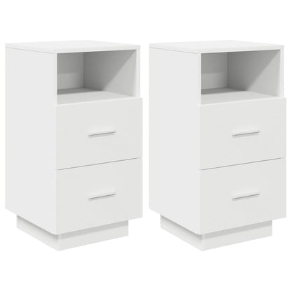 Nachtkastjes 2 st met 2 lades 36x36x68 cm wit