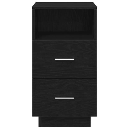 Nachtkastjes 2 st met 2 lades 36x36x68 cm zwart
