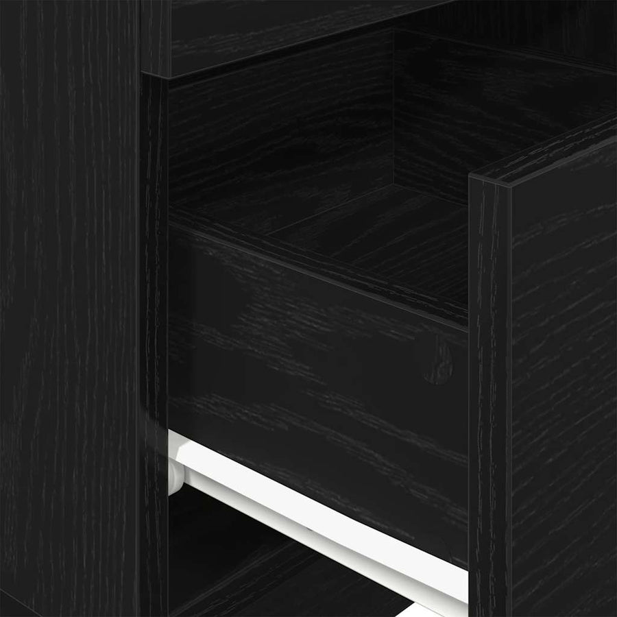 Nachtkastjes 2 st met 2 lades 36x36x68 cm zwart