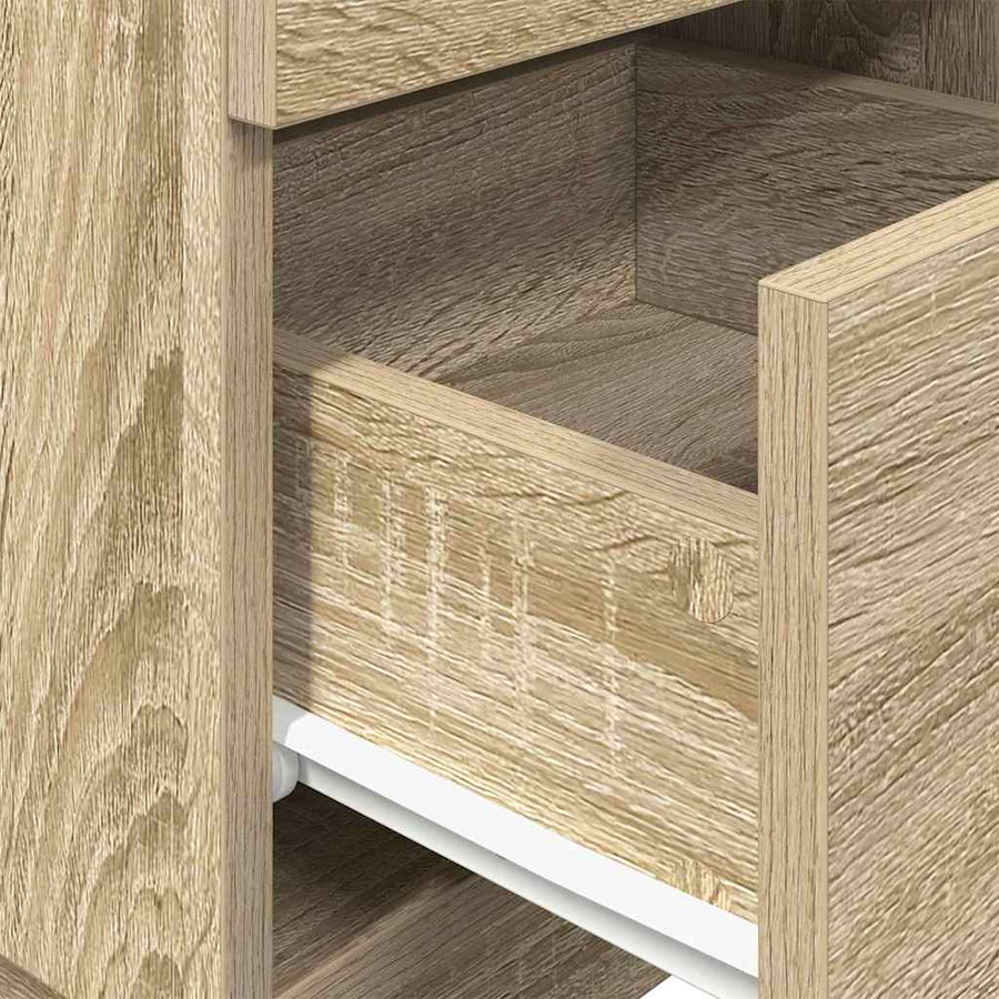 Nachtkastje met 2 lades 36x36x68 cm sonoma eikenkleurig