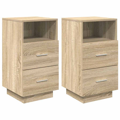Nachtkastjes 2 st met 2 lades 36x36x68 cm sonoma eikenkleurig