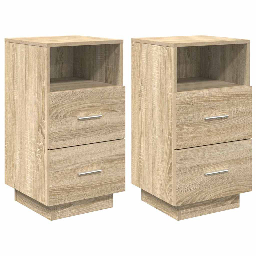 Nachtkastjes 2 st met 2 lades 36x36x68 cm sonoma eikenkleurig