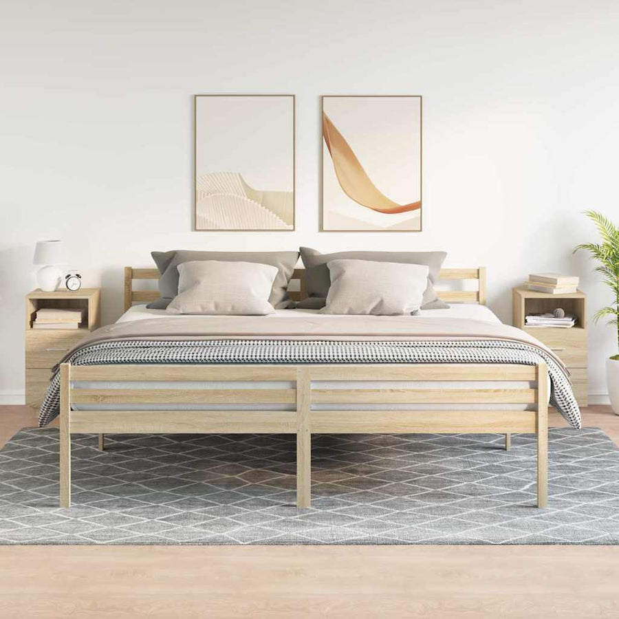 Nachtkastjes 2 st met 2 lades 36x36x68 cm sonoma eikenkleurig
