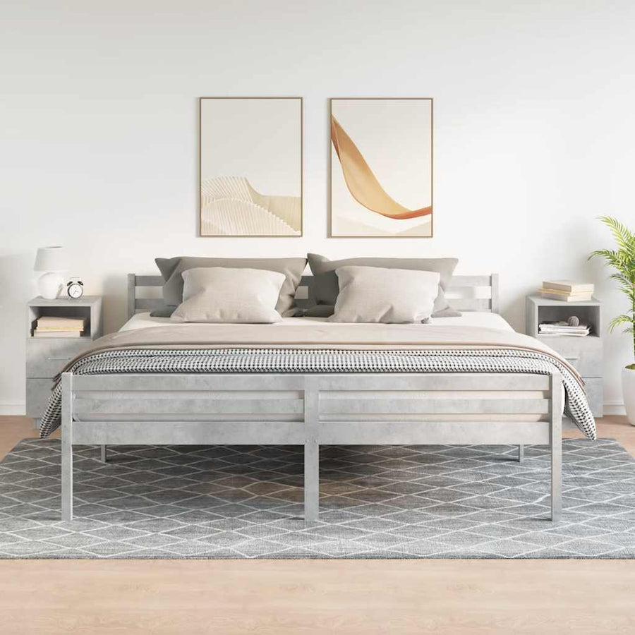 Nachtkastjes 2 st met 2 lades 36x36x68 cm betongrijs