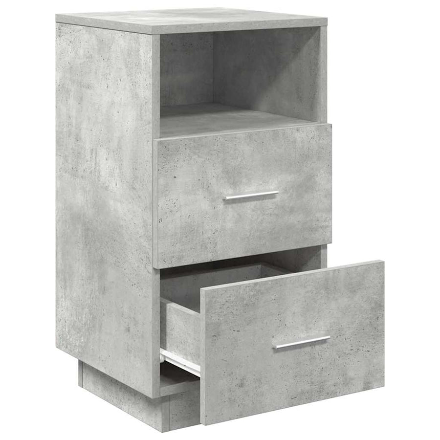 Nachtkastjes 2 st met 2 lades 36x36x68 cm betongrijs