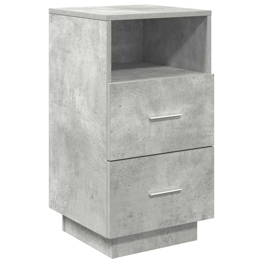 Nachtkastjes 2 st met 2 lades 36x36x68 cm betongrijs