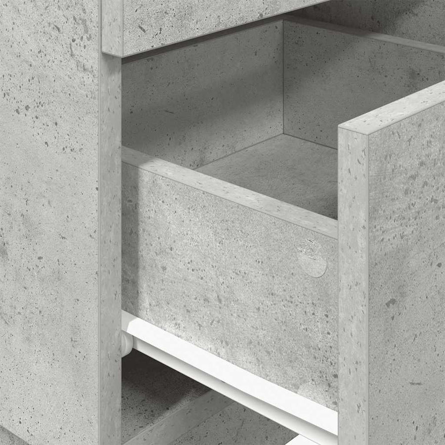 Nachtkastjes 2 st met 2 lades 36x36x68 cm betongrijs