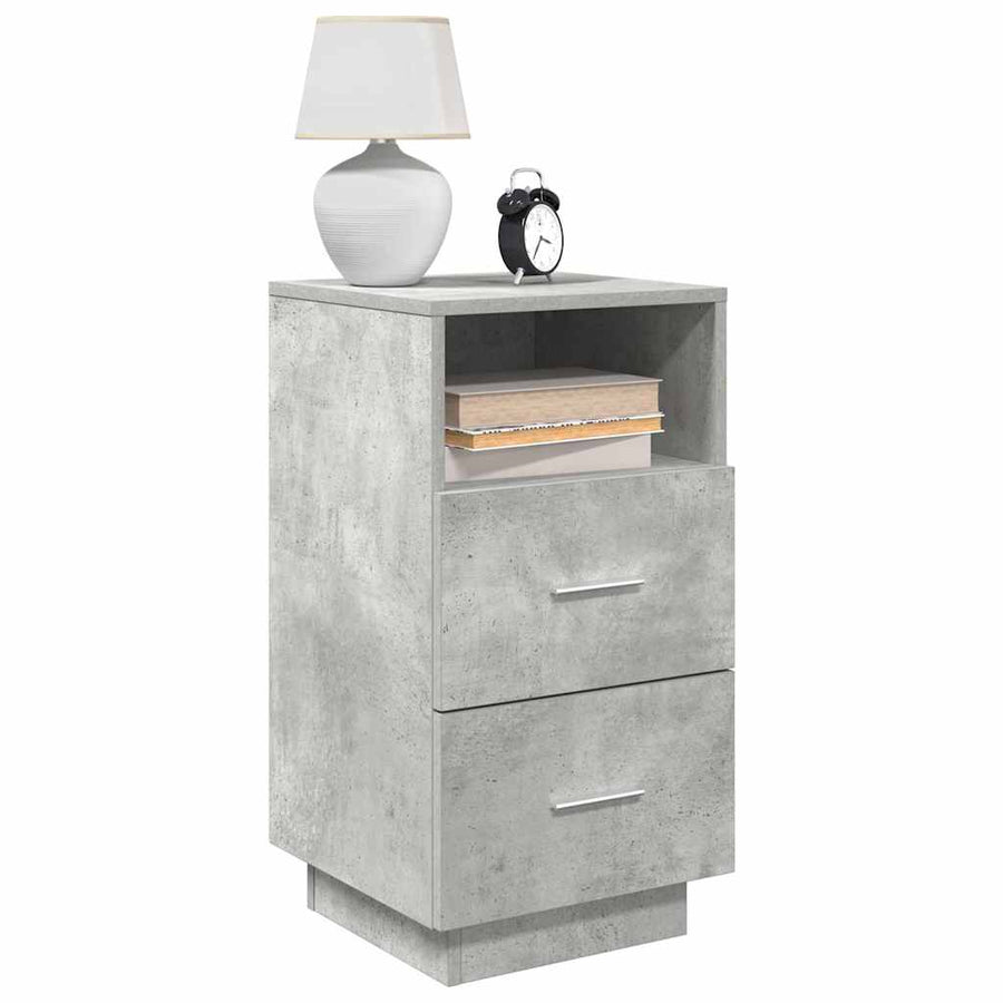 Nachtkastjes 2 st met 2 lades 36x36x68 cm betongrijs