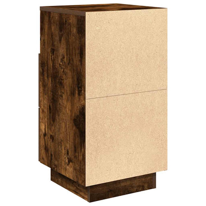 Nachtkastje met 2 lades 36x36x68 cm gerookt eikenkleurig