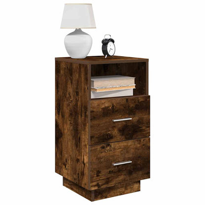 Nachtkastje met 2 lades 36x36x68 cm gerookt eikenkleurig