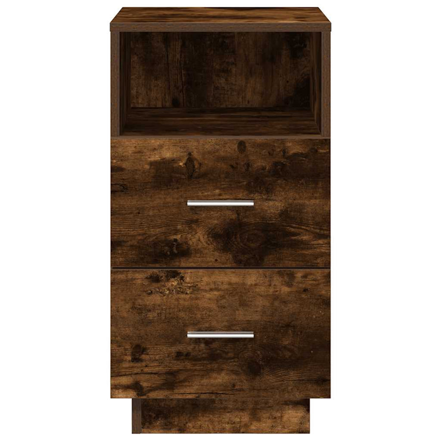 Nachtkastjes 2 st met 2 lades 36x36x68 cm gerookt eikenkleurig