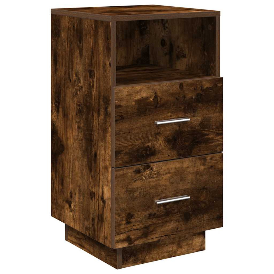 Nachtkastjes 2 st met 2 lades 36x36x68 cm gerookt eikenkleurig