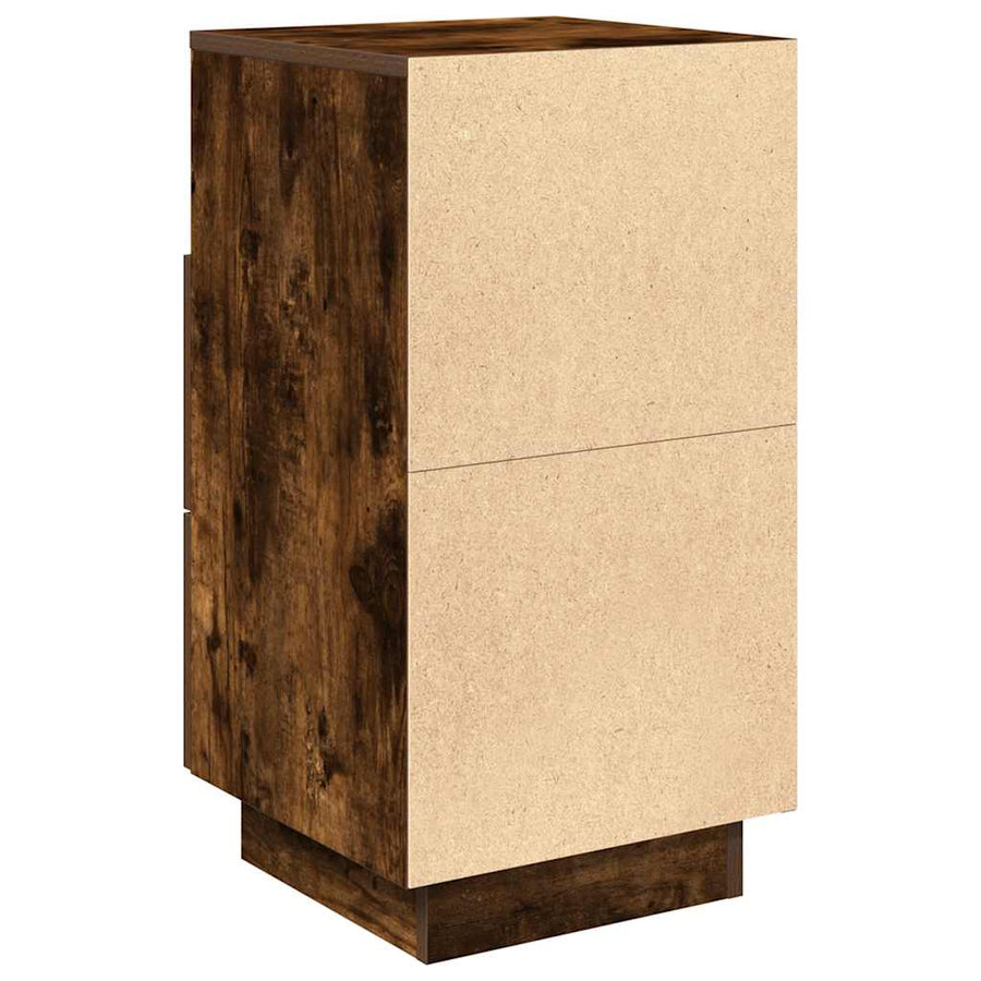Nachtkastjes 2 st met 2 lades 36x36x68 cm gerookt eikenkleurig