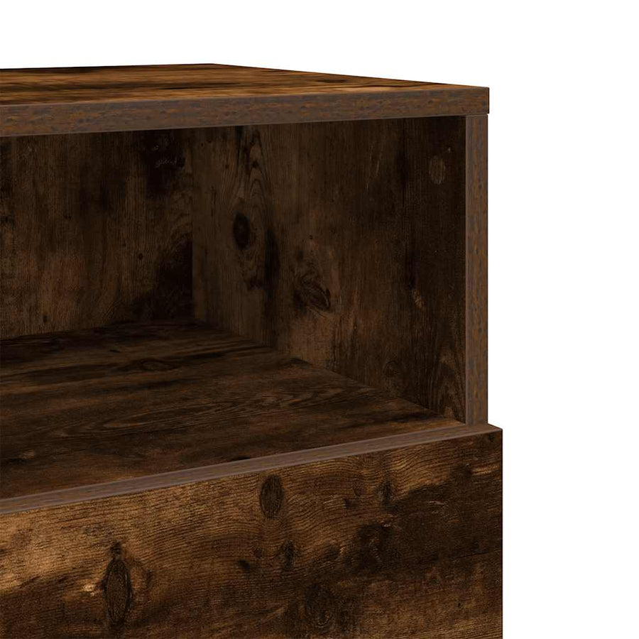 Nachtkastjes 2 st met 2 lades 36x36x68 cm gerookt eikenkleurig