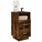 Bedside tables 2 pcs with 2 drawers 36x36x68 cm smoked oak look