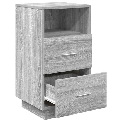 Nachtkastje met 2 lades 36x36x68 cm grijs sonoma eikenkleurig