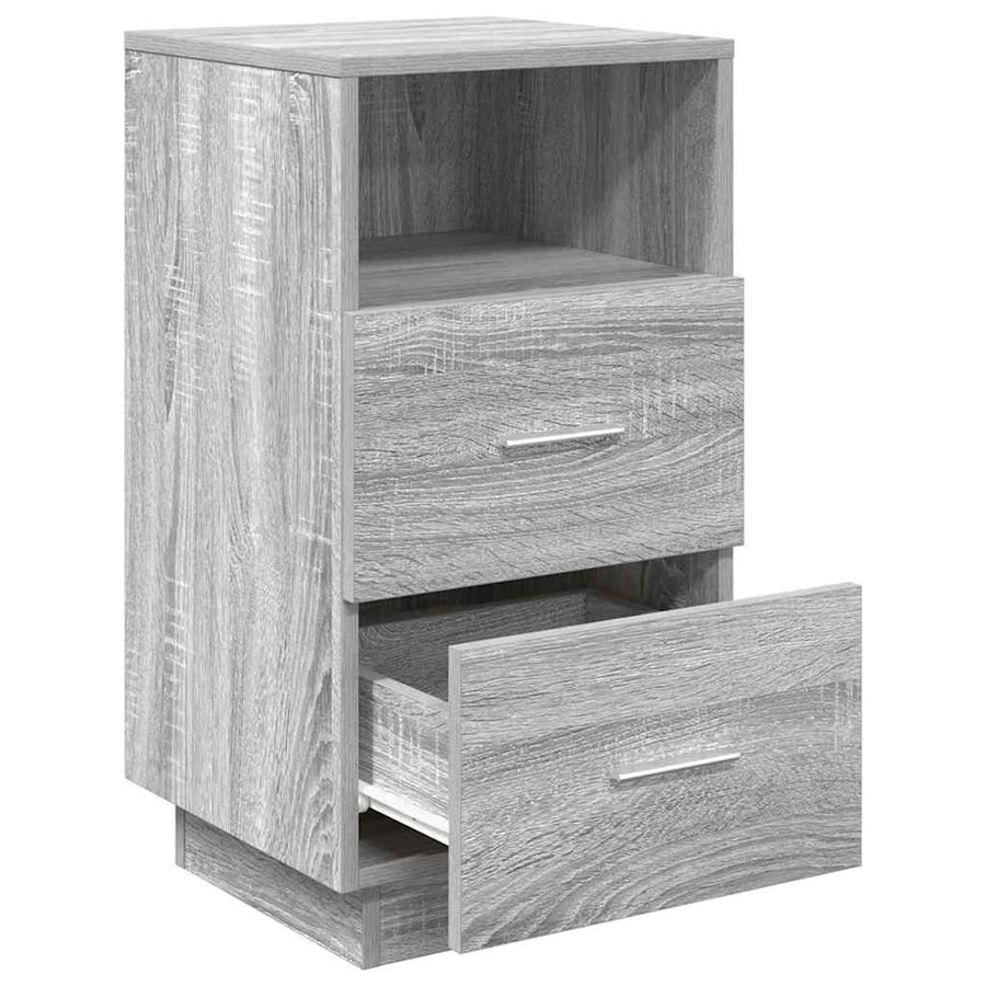 Nachtkastje met 2 lades 36x36x68 cm grijs sonoma eikenkleurig