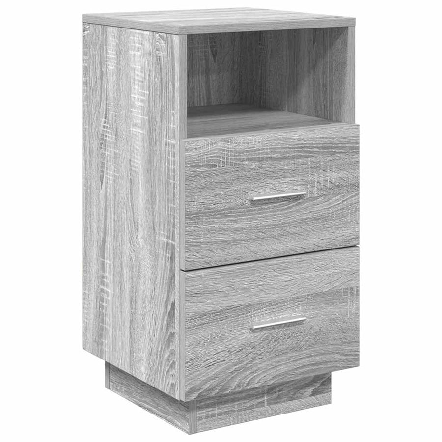 Nachtkastje met 2 lades 36x36x68 cm grijs sonoma eikenkleurig