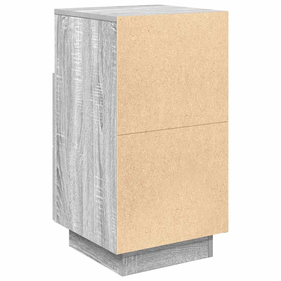 Nachtkastje met 2 lades 36x36x68 cm grijs sonoma eikenkleurig