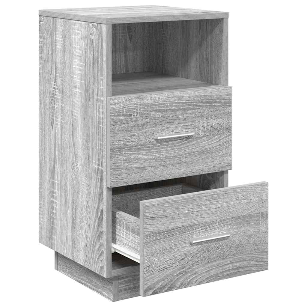 Nachtkastjes 2 st met 2 lades 36x36x68 cm grijs sonoma eiken