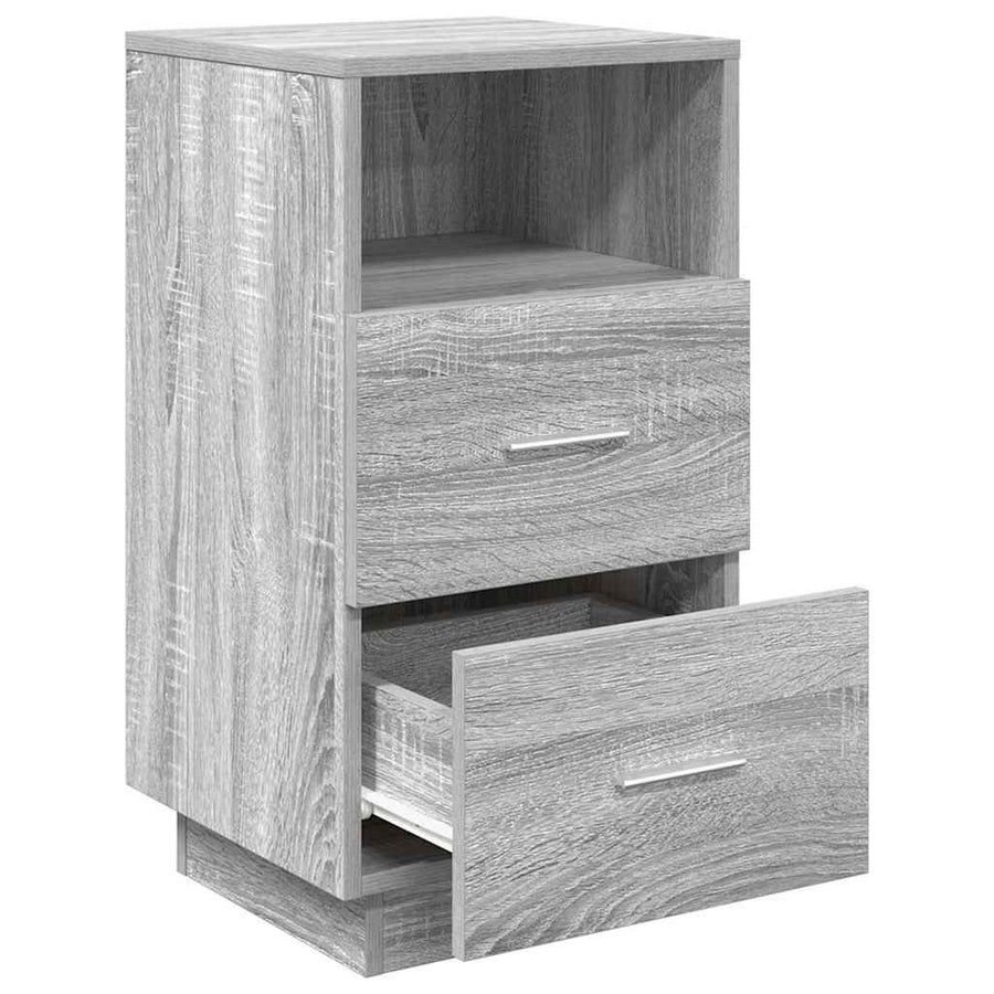 Nachtkastjes 2 st met 2 lades 36x36x68 cm grijs sonoma eiken