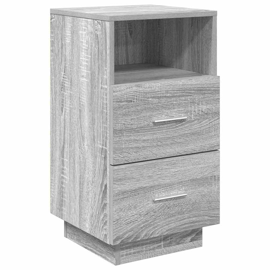 Nachtkastjes 2 st met 2 lades 36x36x68 cm grijs sonoma eiken