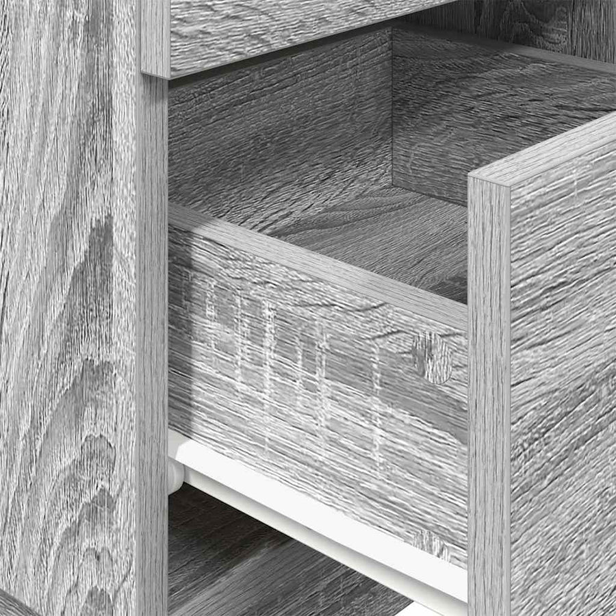 Nachtkastjes 2 st met 2 lades 36x36x68 cm grijs sonoma eiken