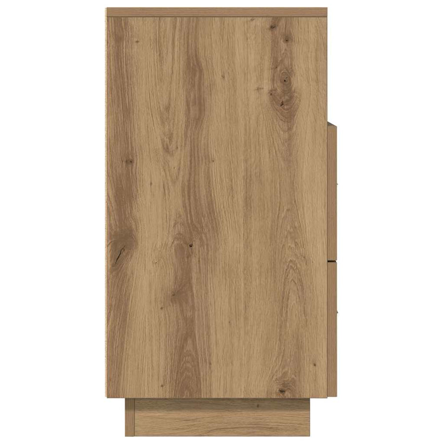 Nachtkastje met 2 lades 36x36x68 cm artisanaal eikenkleurig