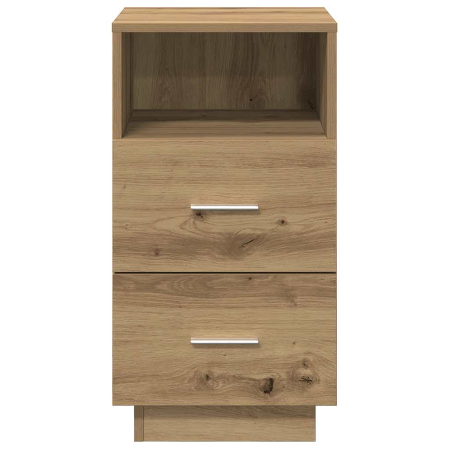 Nachtkastjes 2 st met 2 lades 36x36x68 cm artisanaal eiken