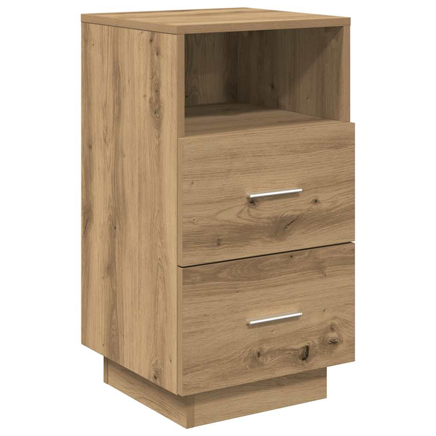Nachtkastjes 2 st met 2 lades 36x36x68 cm artisanaal eiken