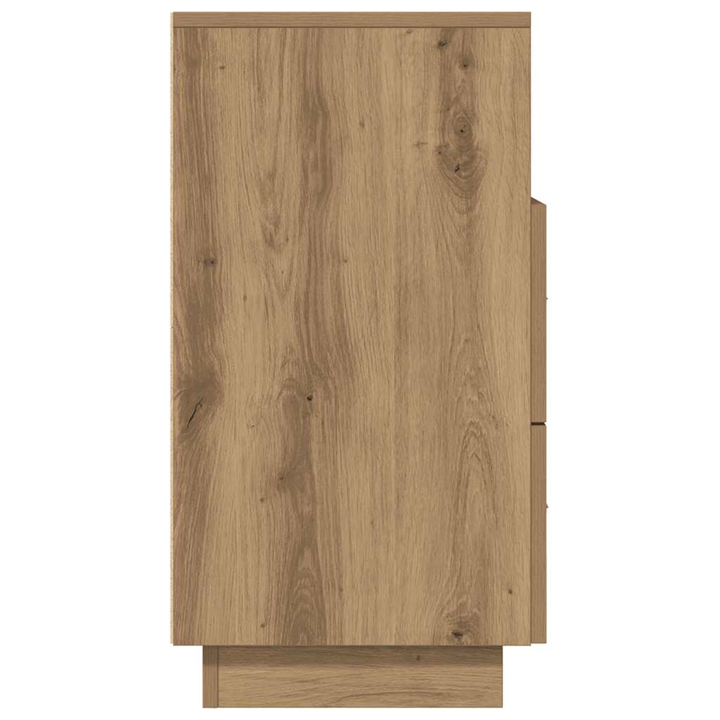Nachtkastjes 2 st met 2 lades 36x36x68 cm artisanaal eiken
