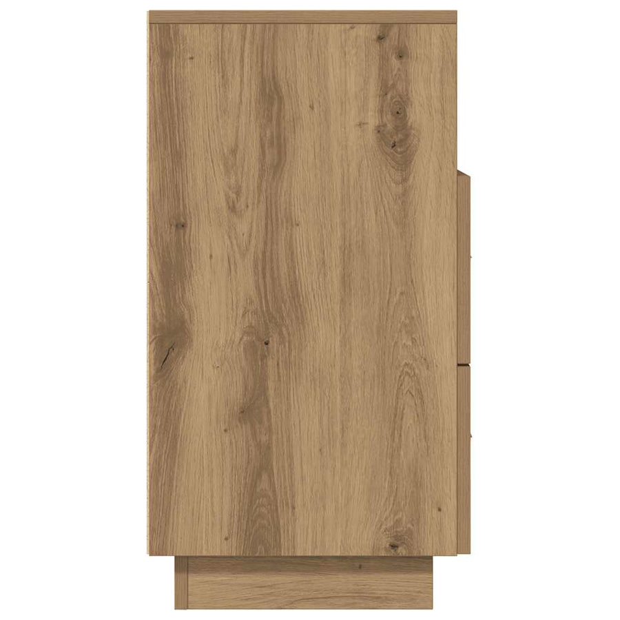 Nachtkastjes 2 st met 2 lades 36x36x68 cm artisanaal eiken