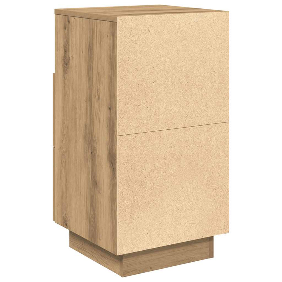 Nachtkastjes 2 st met 2 lades 36x36x68 cm artisanaal eiken