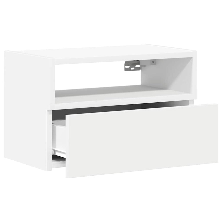 Nachtkastjes 2 st wandgemonteerd 45x26x28,5 cm wit