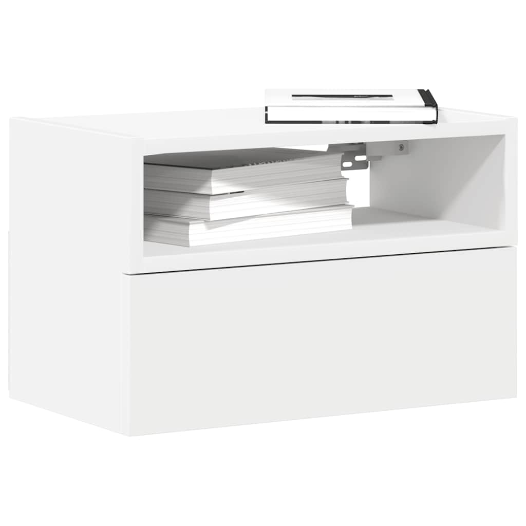 Nachtkastjes 2 st wandgemonteerd 45x26x28,5 cm wit