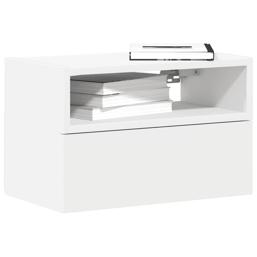 Nachtkastjes 2 st wandgemonteerd 45x26x28,5 cm wit