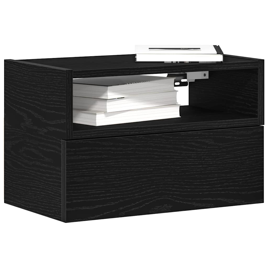 Nachtkastje wandgemonteerd 45x26x28,5 cm zwart