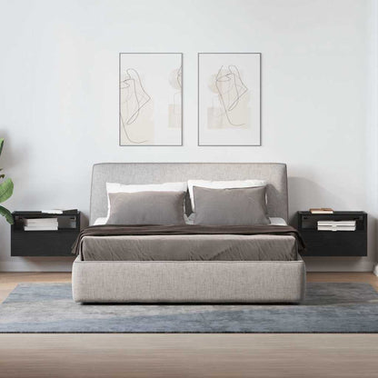 Nachtkastjes 2 st wandgemonteerd 45x26x28,5 cm zwart