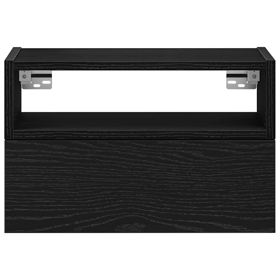 Nachtkastjes 2 st wandgemonteerd 45x26x28,5 cm zwart