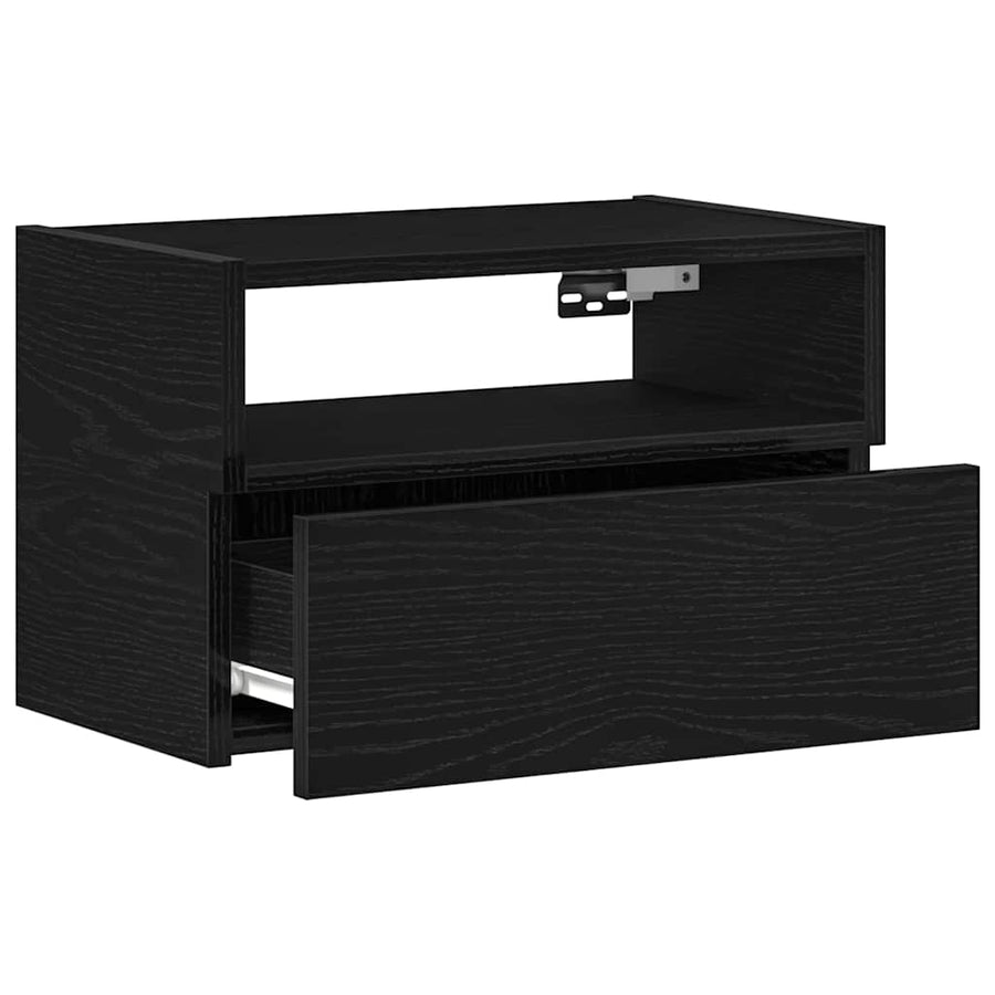 Nachtkastjes 2 st wandgemonteerd 45x26x28,5 cm zwart