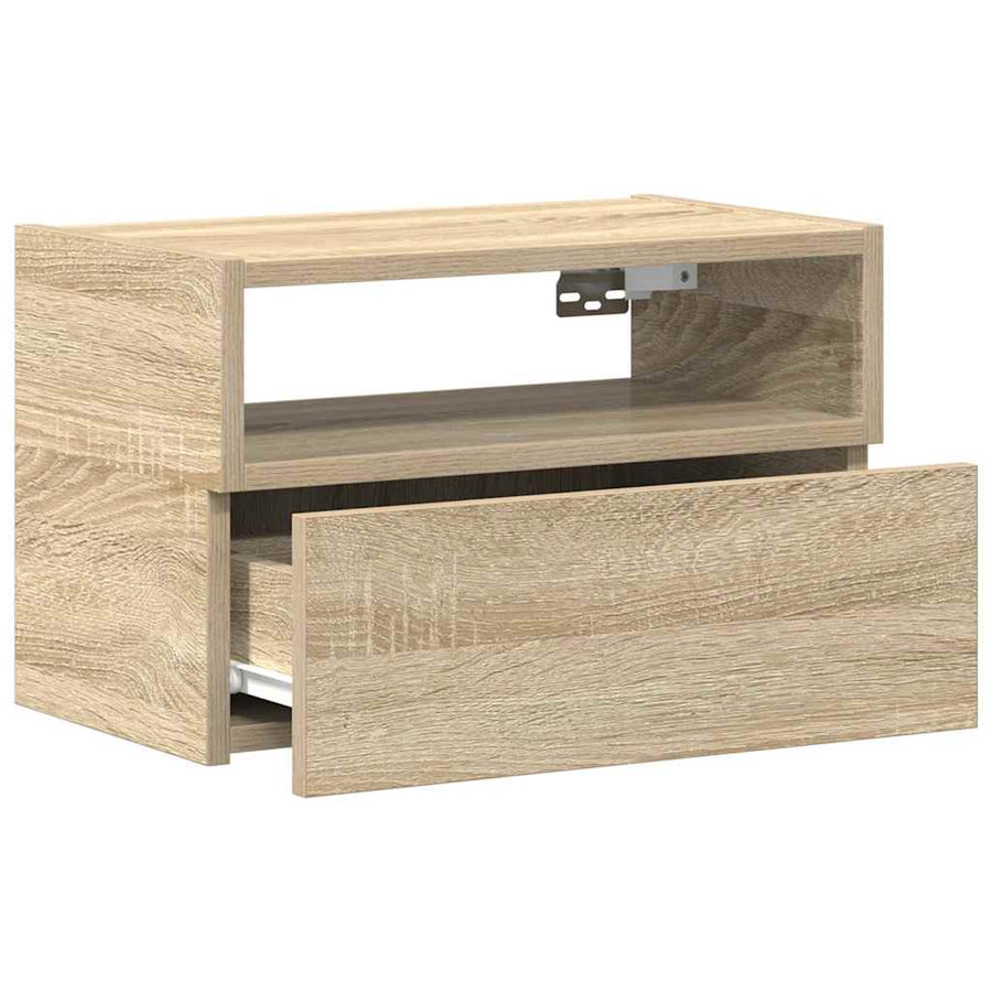 Nachtkastje wandgemonteerd 45x26x28,5 cm sonoma eikenkleurig