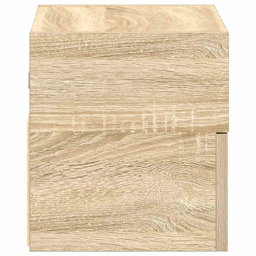 Nachtkastjes 2 st wandgemonteerd 45x26x28,5cm sonoma eikenkleur