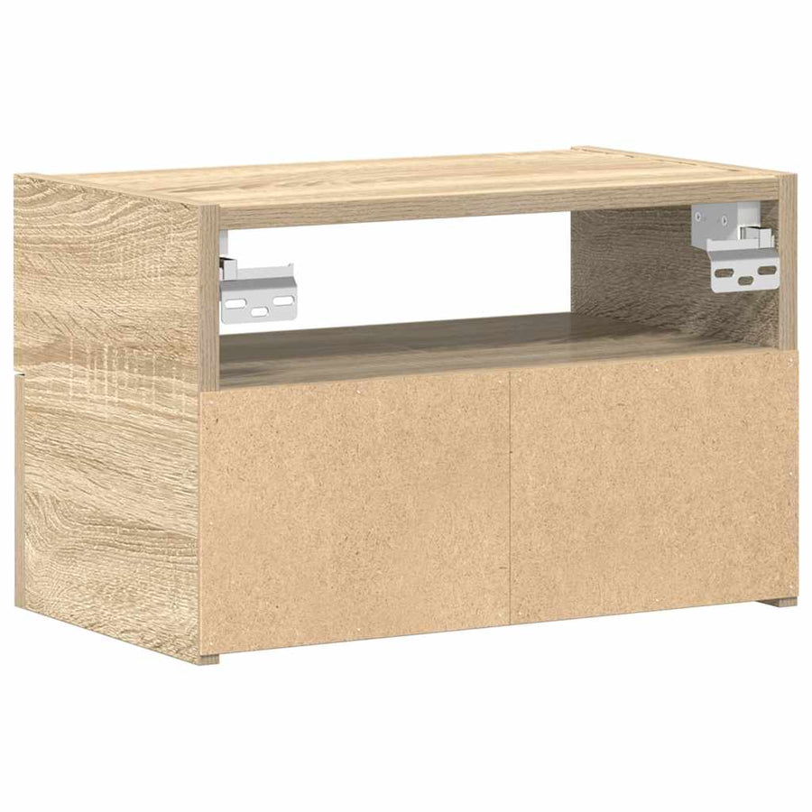 Nachtkastjes 2 st wandgemonteerd 45x26x28,5cm sonoma eikenkleur