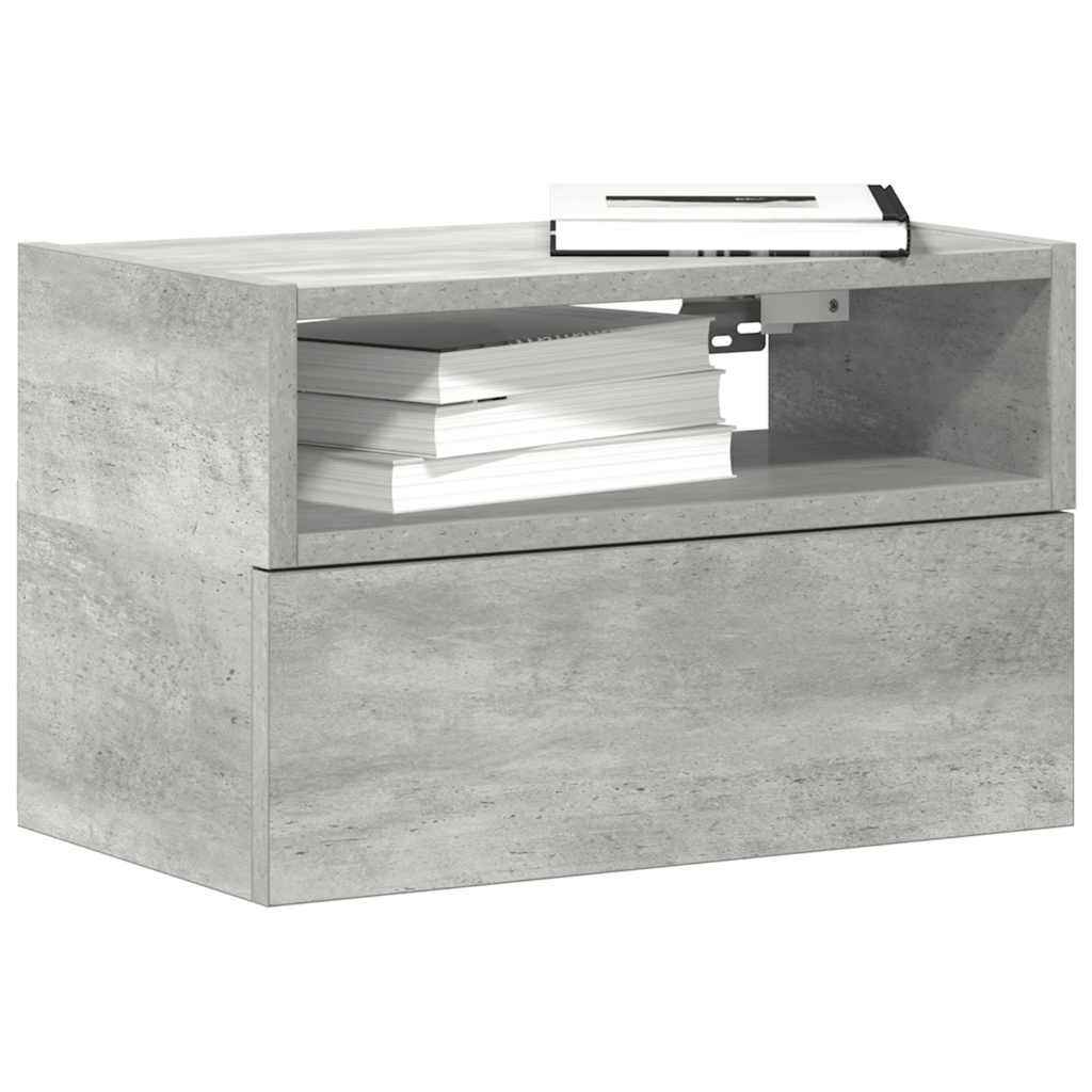 Nachtkastje wandgemonteerd 45x26x28,5 cm betongrijs