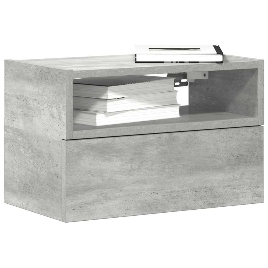 Nachtkastje wandgemonteerd 45x26x28,5 cm betongrijs