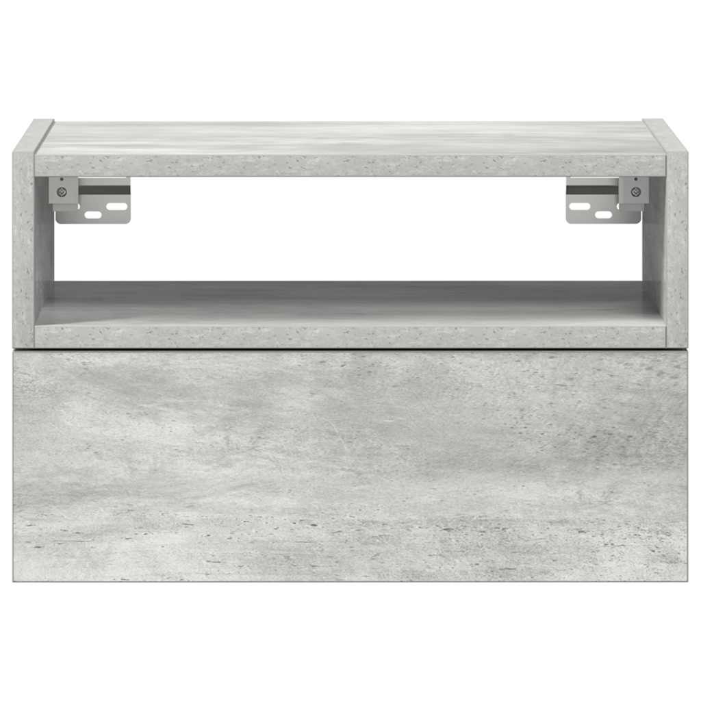 Nachtkastjes 2 st wandgemonteerd 45x26x28,5 cm betongrijs